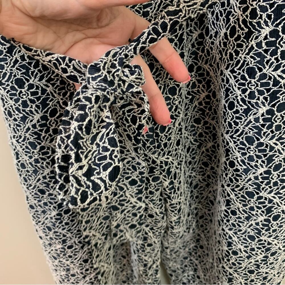Banana Republic Belted Jumpsuit with Ladder Lace in Navy/Cream - Picture 6 of 11